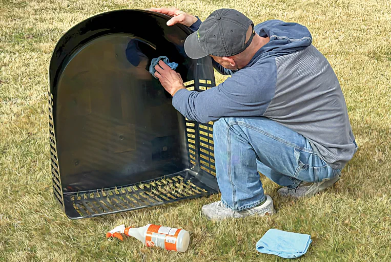 Rooftop AC service on a Class A motorhome in Austin