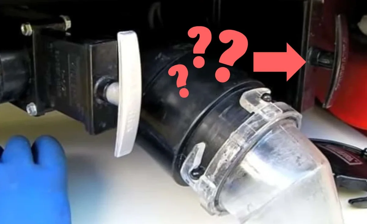 Black tank repair underneath a fifth wheel