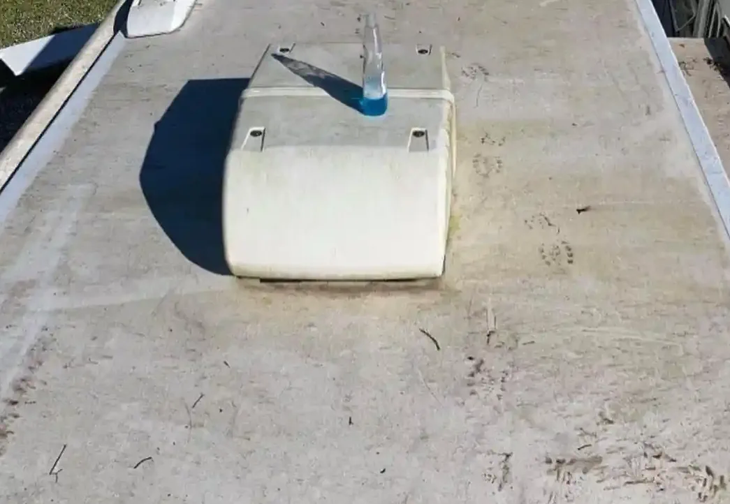 Emergency tarping on a Class A roof during a Florida thunderstorm